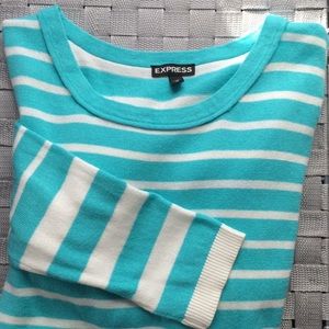 Blue and White Striped Express Sweater